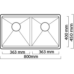 Lavatrastos de dos fosas de gran tamaño y profundidad, fabricado a mano, de fino acabado Soft Satín. Le da a su cocina ese toque de lujo y elegancia. De diseño  moderno y de moda, actualmente usado en Europa, Asia y América del Norte, fabricado con acero inoxidable 304 y espesor de 1.2 mm (C-18) materiales usado en la fabricación de utensilios de cocina de la más alta calidad.
